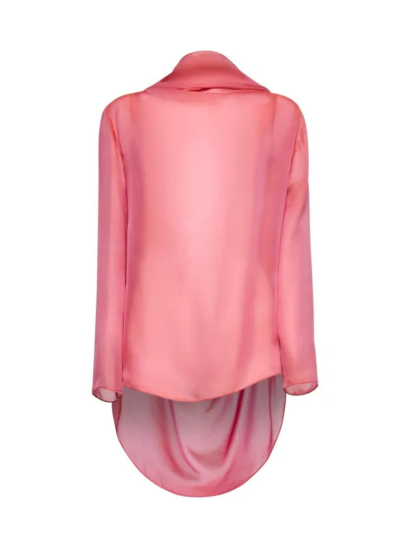 Pink gradient silk asymmetric blouse sold by Lord & Taylor