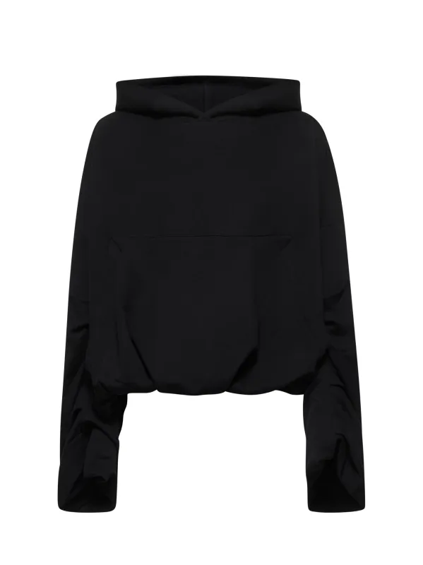 Black Cotton Draped Hoodie sold by Lord & Taylor