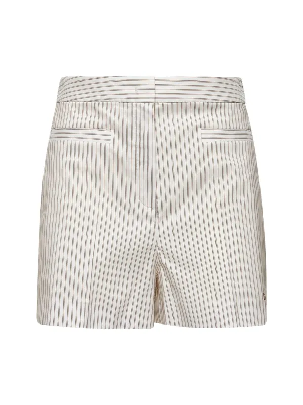 White Striped Cotton and Silk Shorts sold by Lord & Taylor