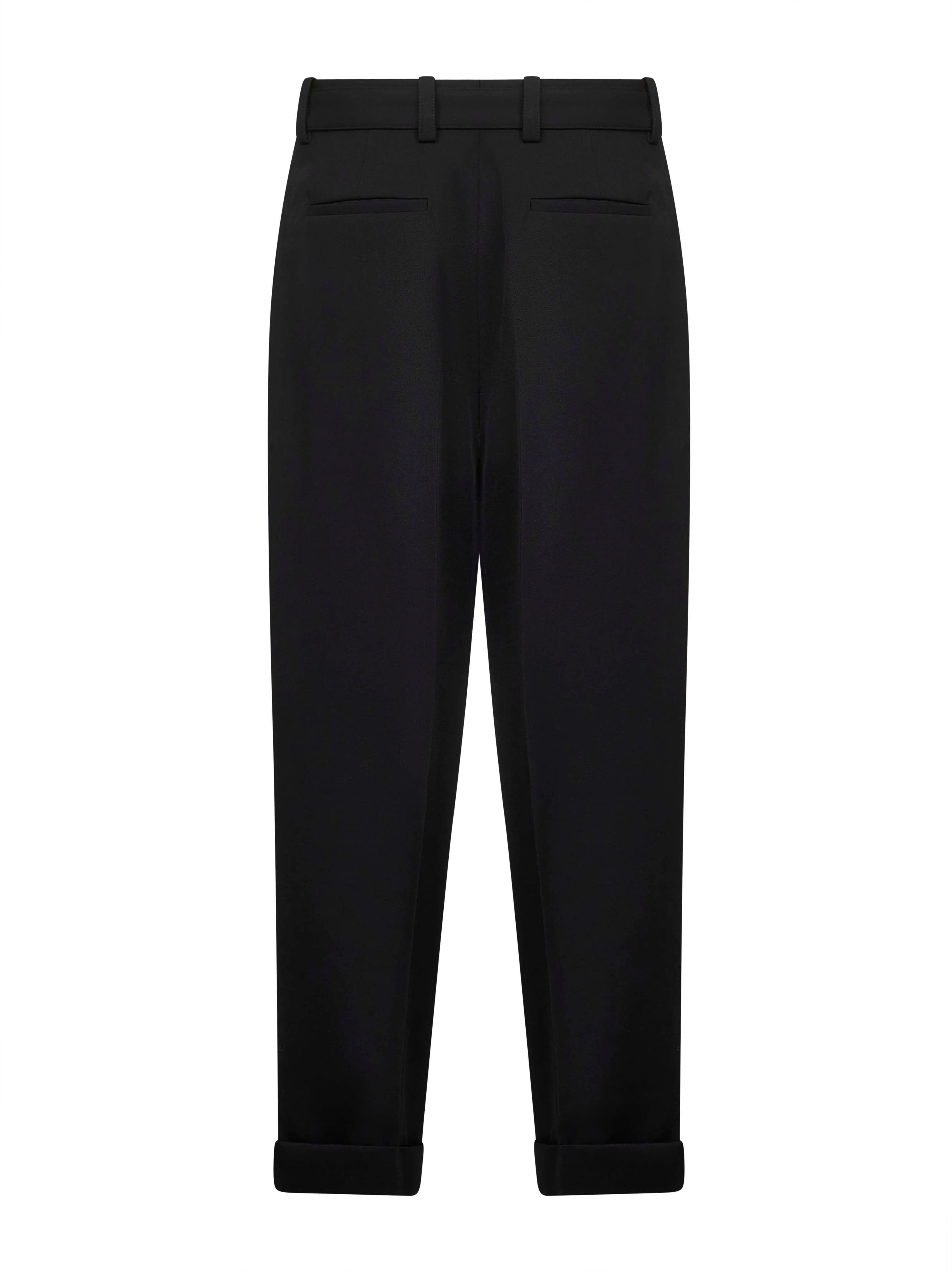 Black Wool Gabardine Belted Trousers sold by Lord & Taylor product image thumbnail 2