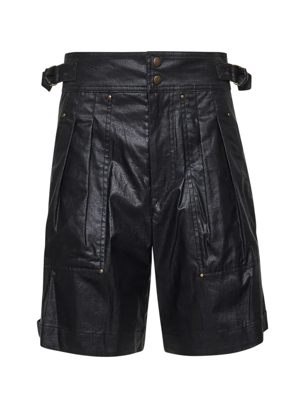 Black Waxed Linen Blend Felize Shorts sold by Lord & Taylor