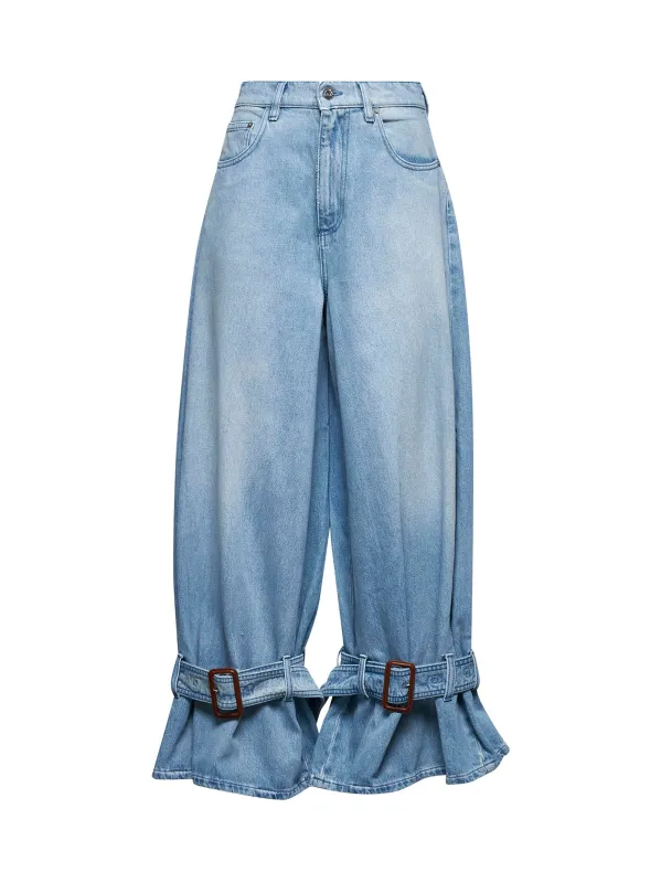 Blue Denim Buckled Cuff Jeans sold by Lord & Taylor