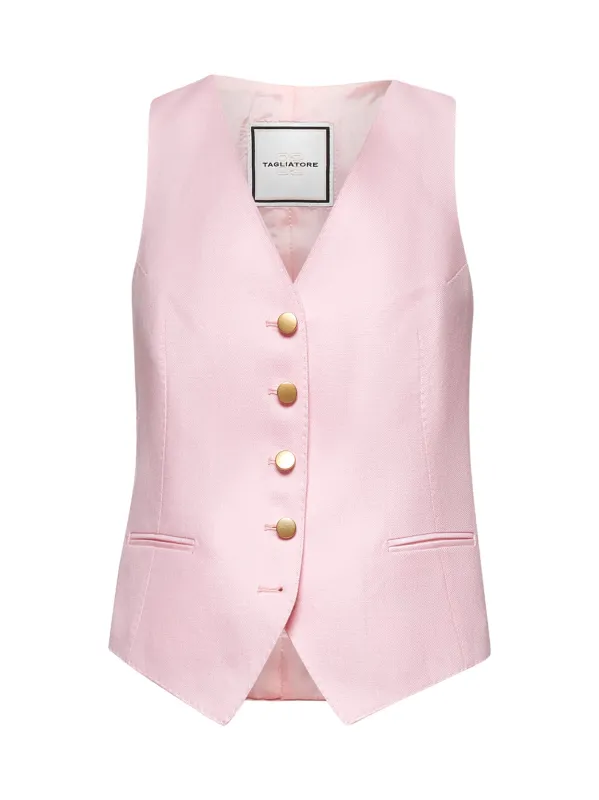 Pink Linen vest sold by Lord & Taylor