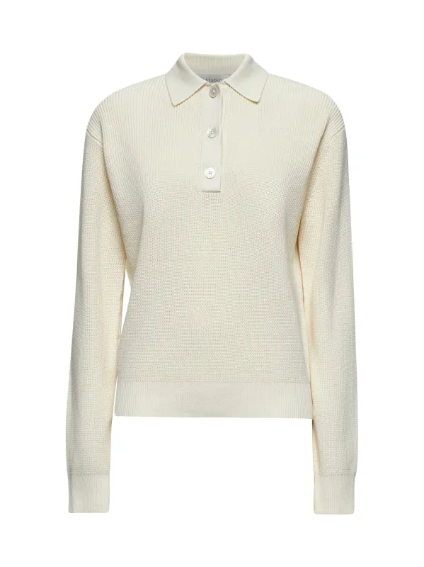 Ivory Cotton Knit Chesapeake Polo Shirt sold by Lord & Taylor