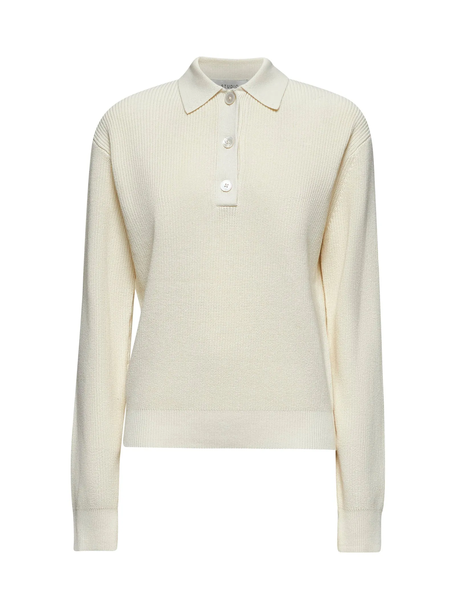 Ivory Cotton Knit Chesapeake Polo Shirt sold by Lord & Taylor