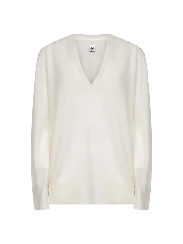 Ecru Cashmere V-Neck Sweater sold by Lord & Taylor