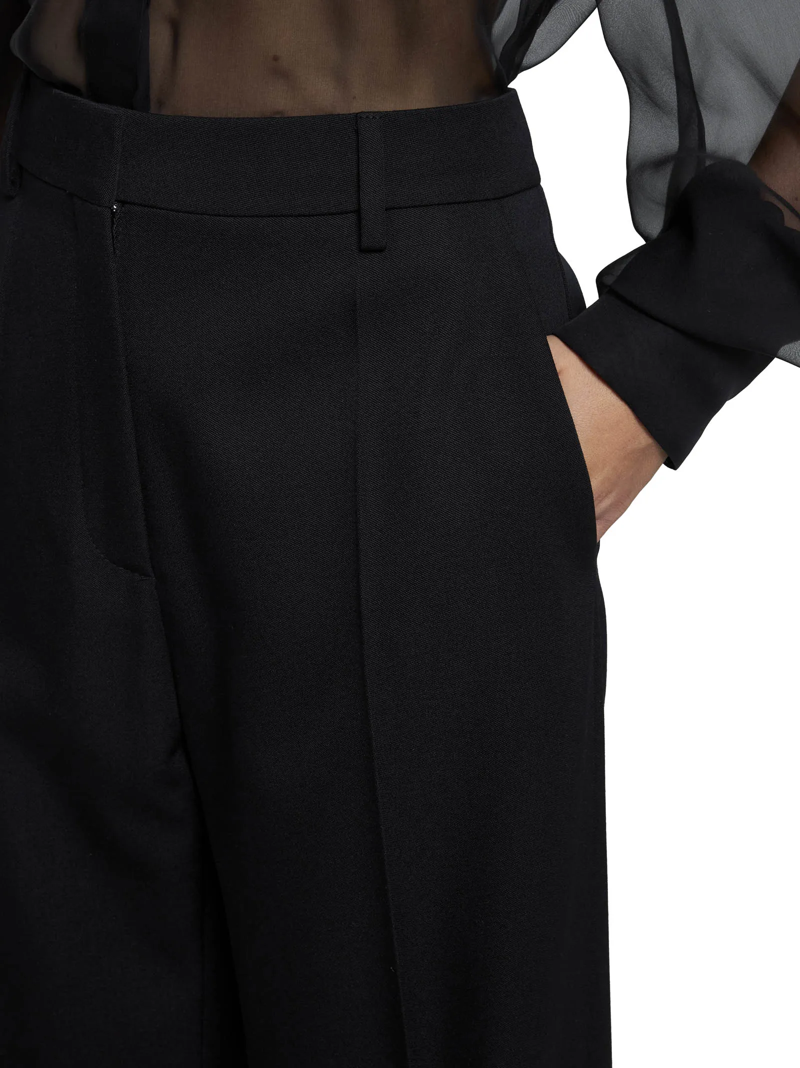 Valentino Black Virgin Wool Trousers sold by Lord & Taylor product image thumbnail 4