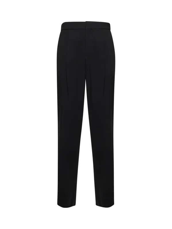 Black Virgin Wool Crepe Trousers sold by Lord & Taylor