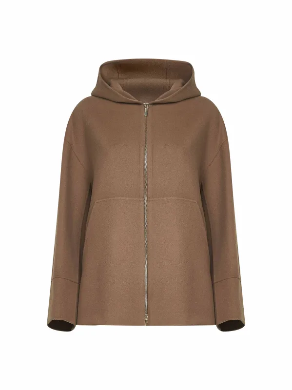 Camel Double Broadcloth Romina Hoodie sold by Lord & Taylor