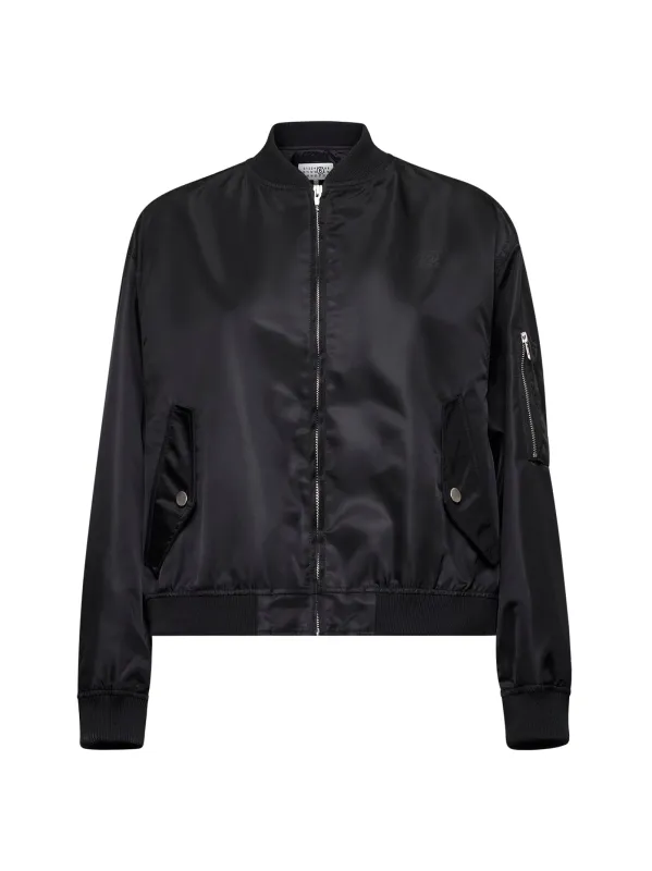 Black Nylon Bomber Jacket sold by Lord & Taylor