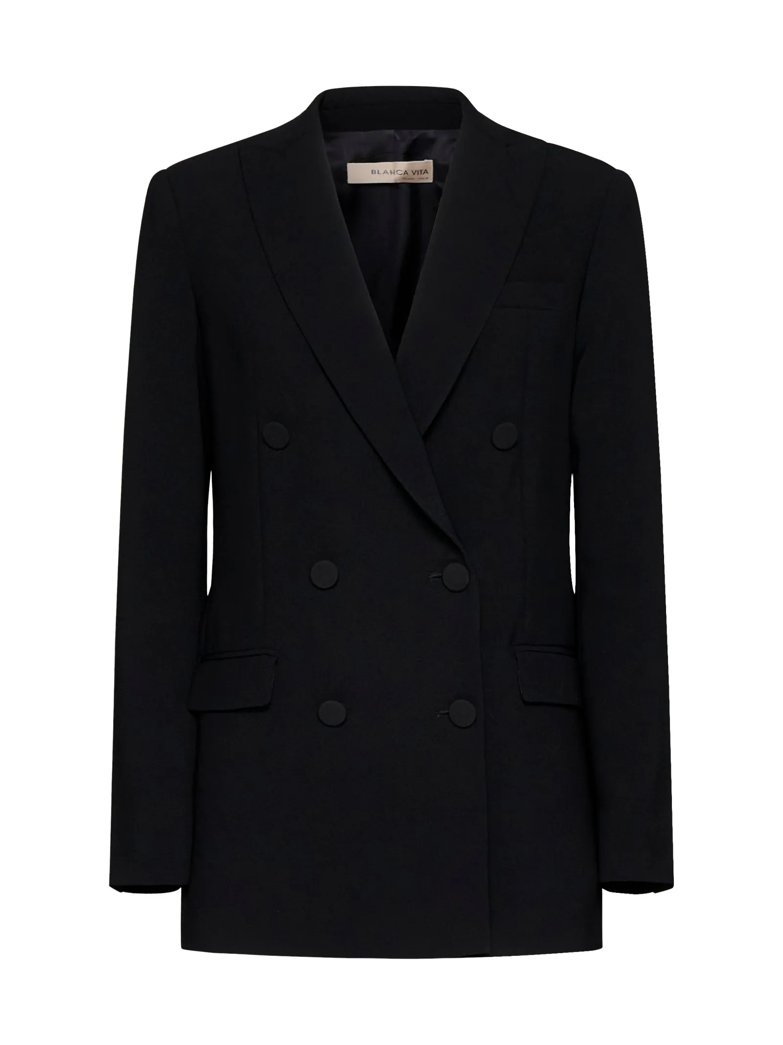 Black Cady Glotti Double-Breasted Blazer sold by Lord & Taylor