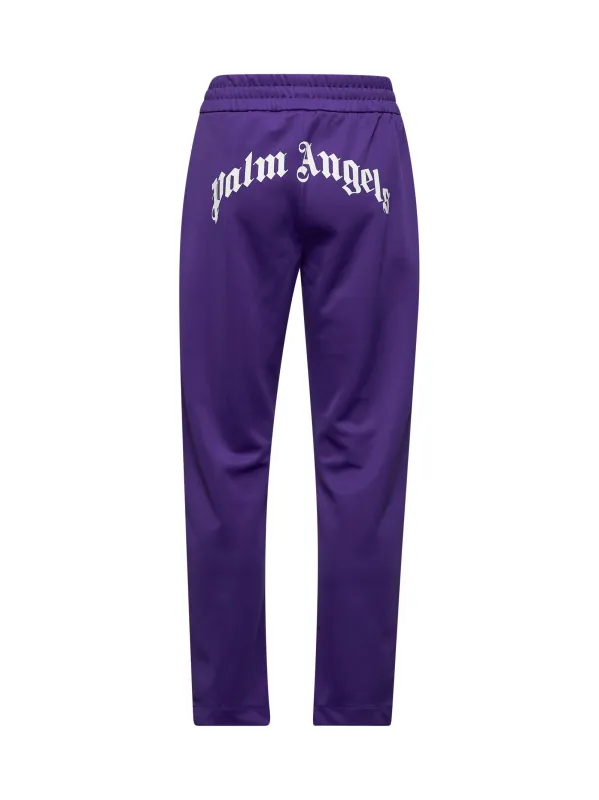 Purple Curved Logo Track Pants sold by Lord & Taylor