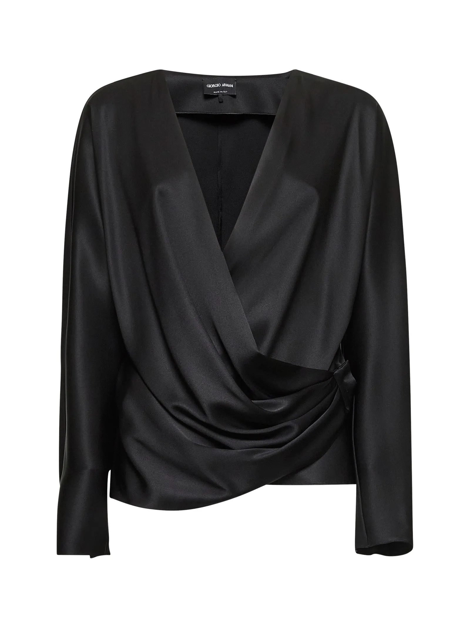 Black Double Silk Satin Blouse sold by Lord & Taylor