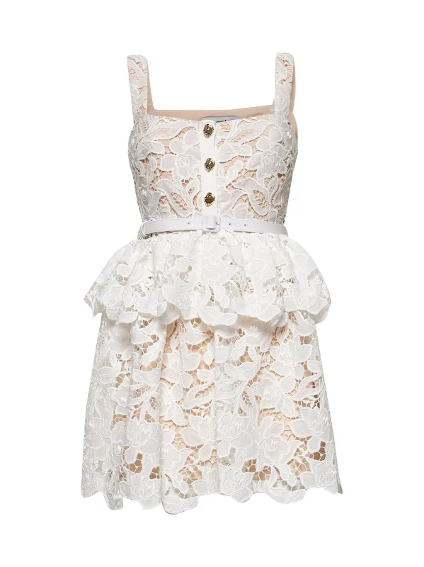 White Lace Tiered Mini Dress sold by Lord & Taylor