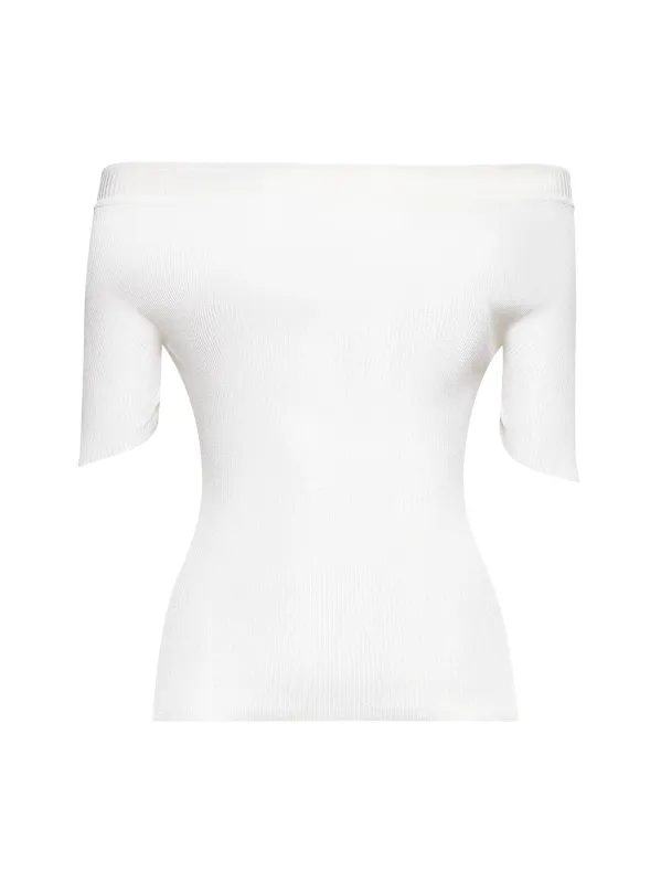 White Knit Nadine Top sold by Lord & Taylor
