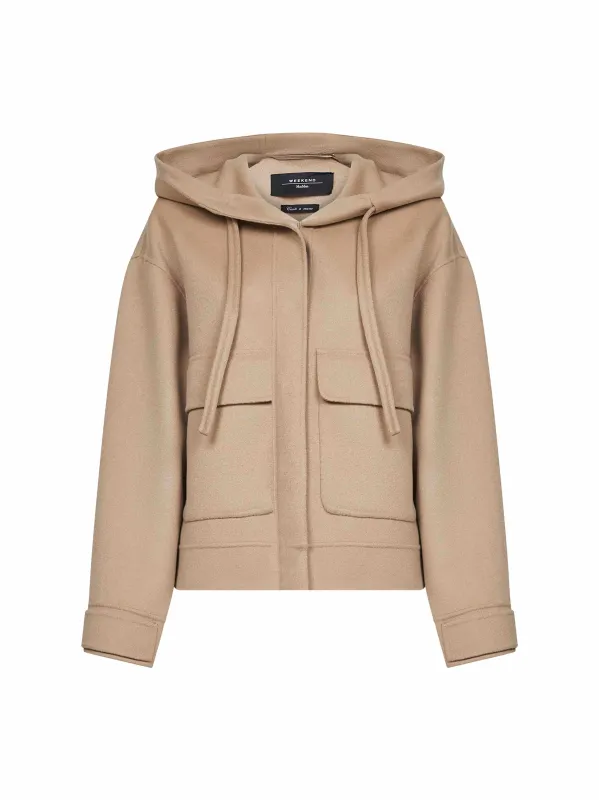 Camel Double GARY Hooded Jacket made by MaxMara