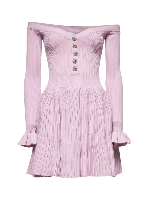 Pink Ribbed Knit Mini Dress sold by Lord & Taylor