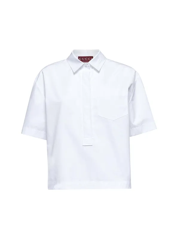 White embossed poplin shirt made by Gucci
