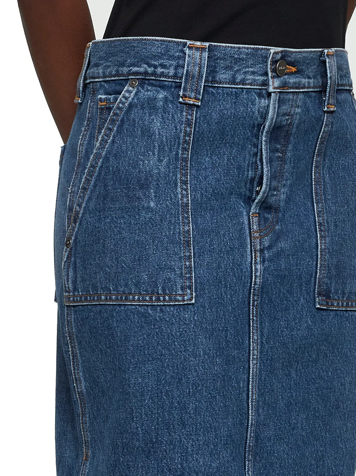 Blue Denim Genevieve Midi Skirt sold by Lord & Taylor product image thumbnail 5