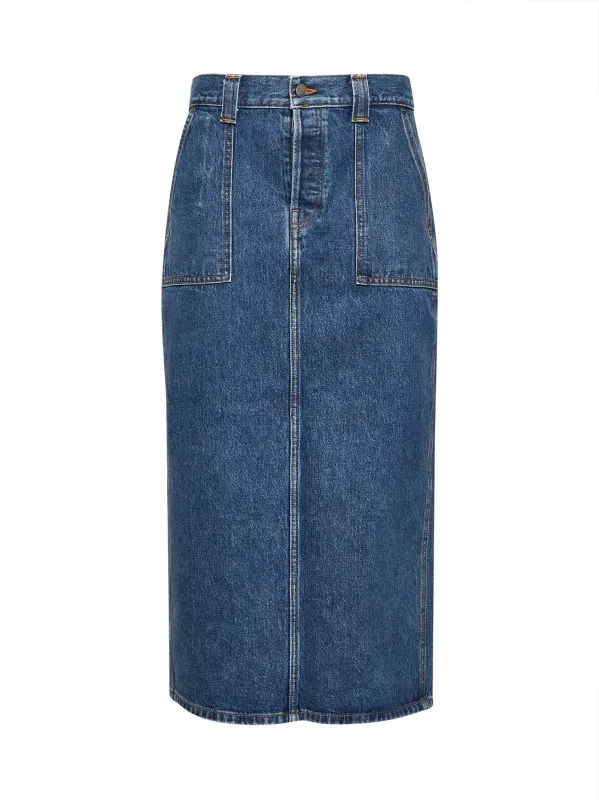 Blue Denim Genevieve Midi Skirt sold by Lord & Taylor