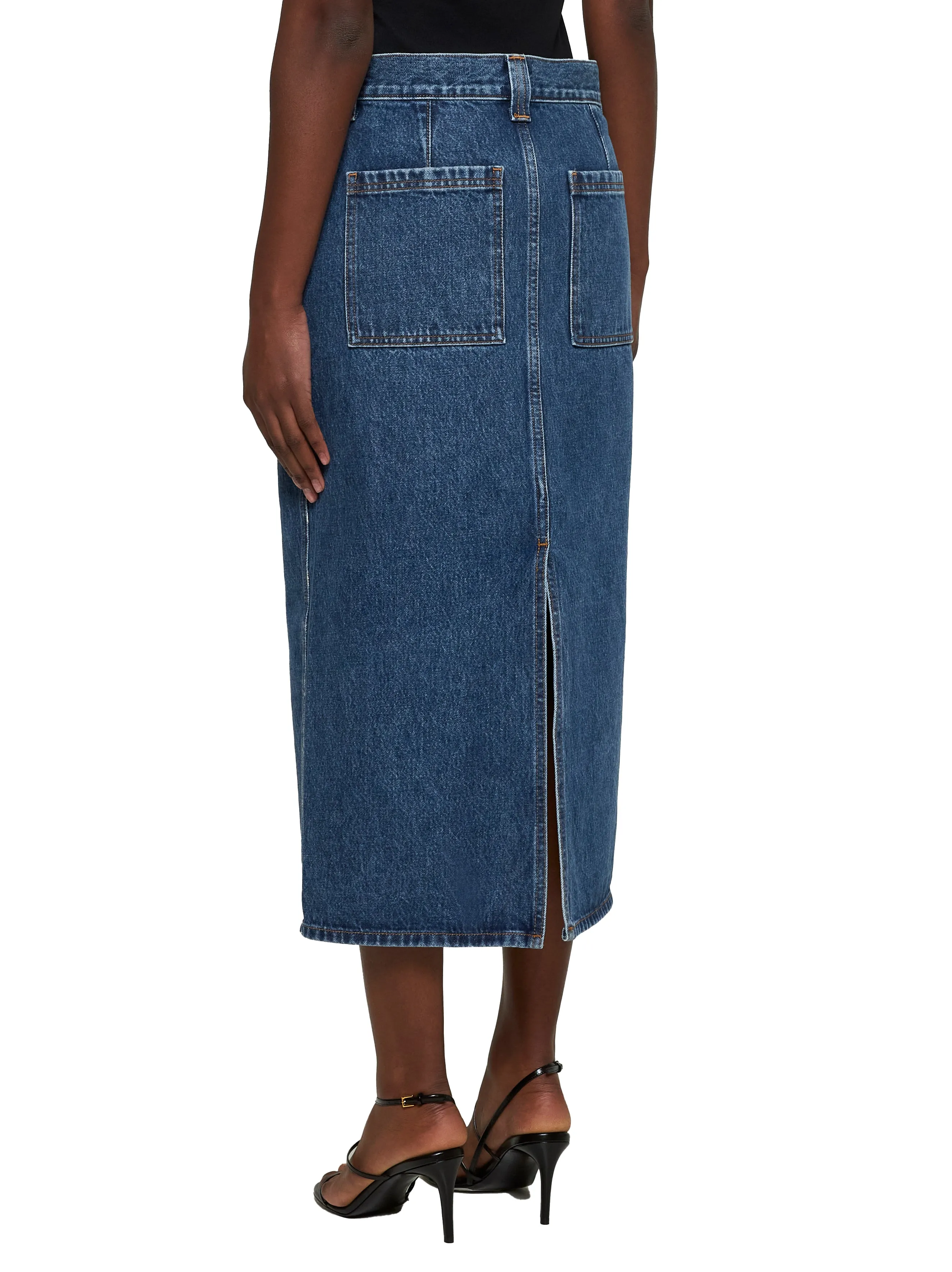 Blue Denim Genevieve Midi Skirt sold by Lord & Taylor product image thumbnail 4