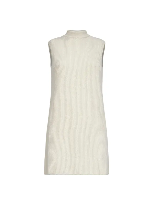 Long Ivory Ribbed Knit Vest sold by Lord & Taylor