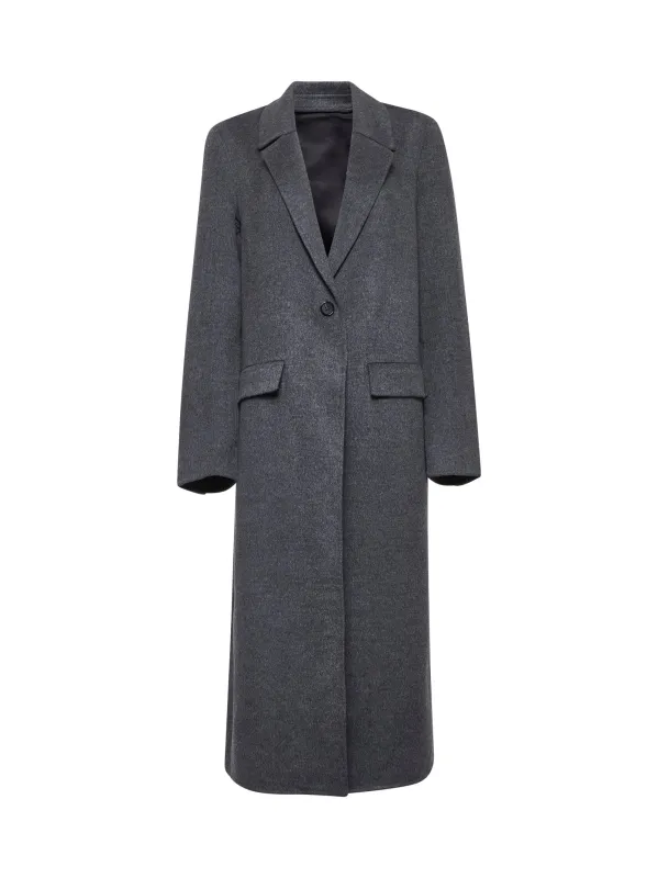 Grey doublé wool Classic coat sold by Lord & Taylor