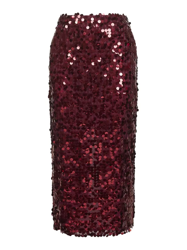Burgundy Sequin Midi Pencil Skirt sold by Lord & Taylor