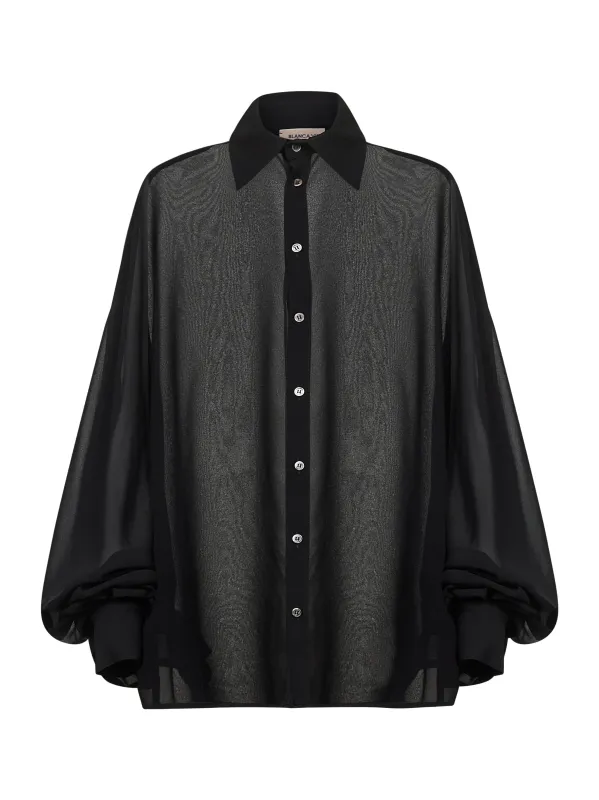 Black Georgette Cucumber Shirt sold by Lord & Taylor