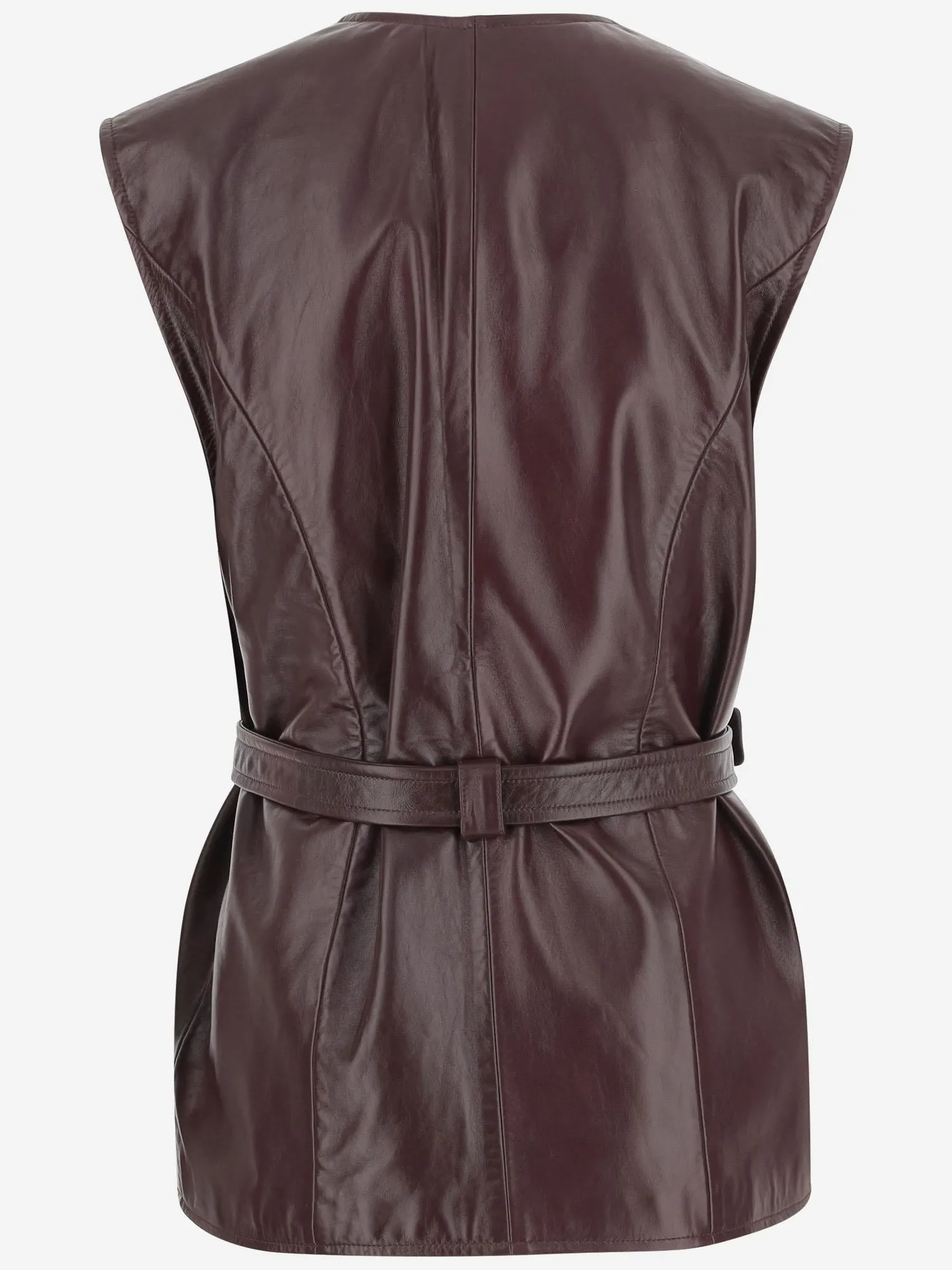 Leather Vest with Pockets and Belt sold by Lord & Taylor product image thumbnail 3