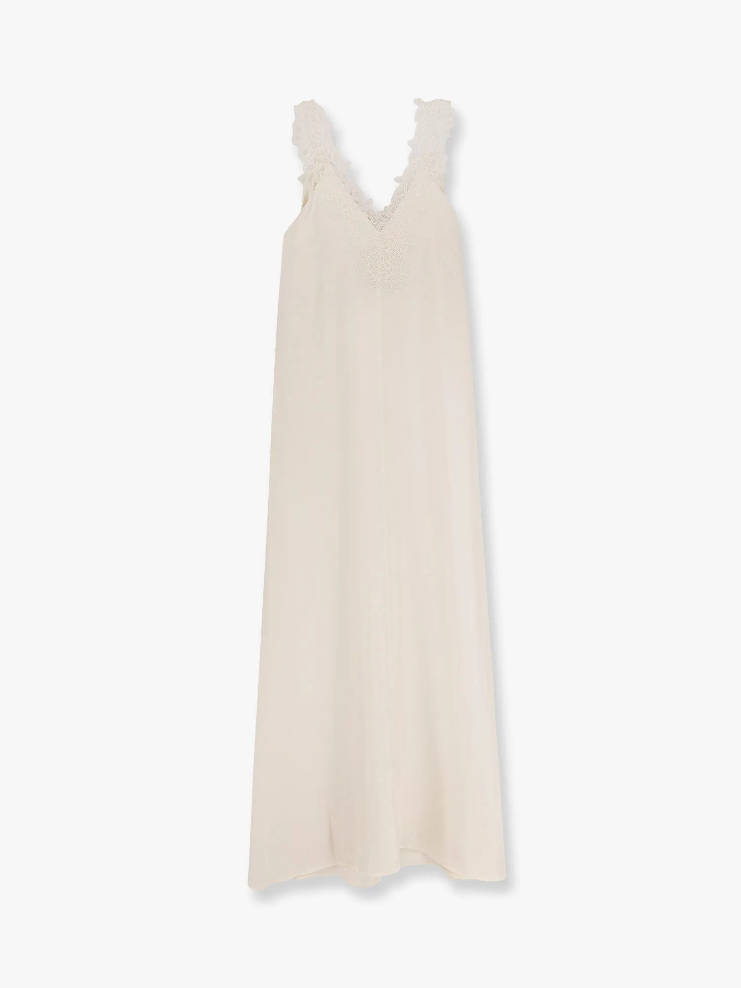 Long silk dress with lace details sold by Lord & Taylor product image thumbnail 4