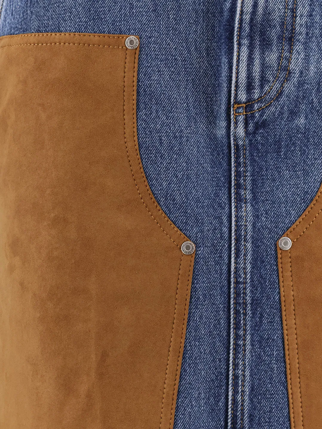 Denim Skirt with Suede Inserts sold by Lord & Taylor product image thumbnail 3