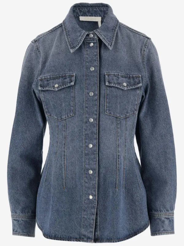COTTON BLEND DENIM SHIRT sold by Lord & Taylor