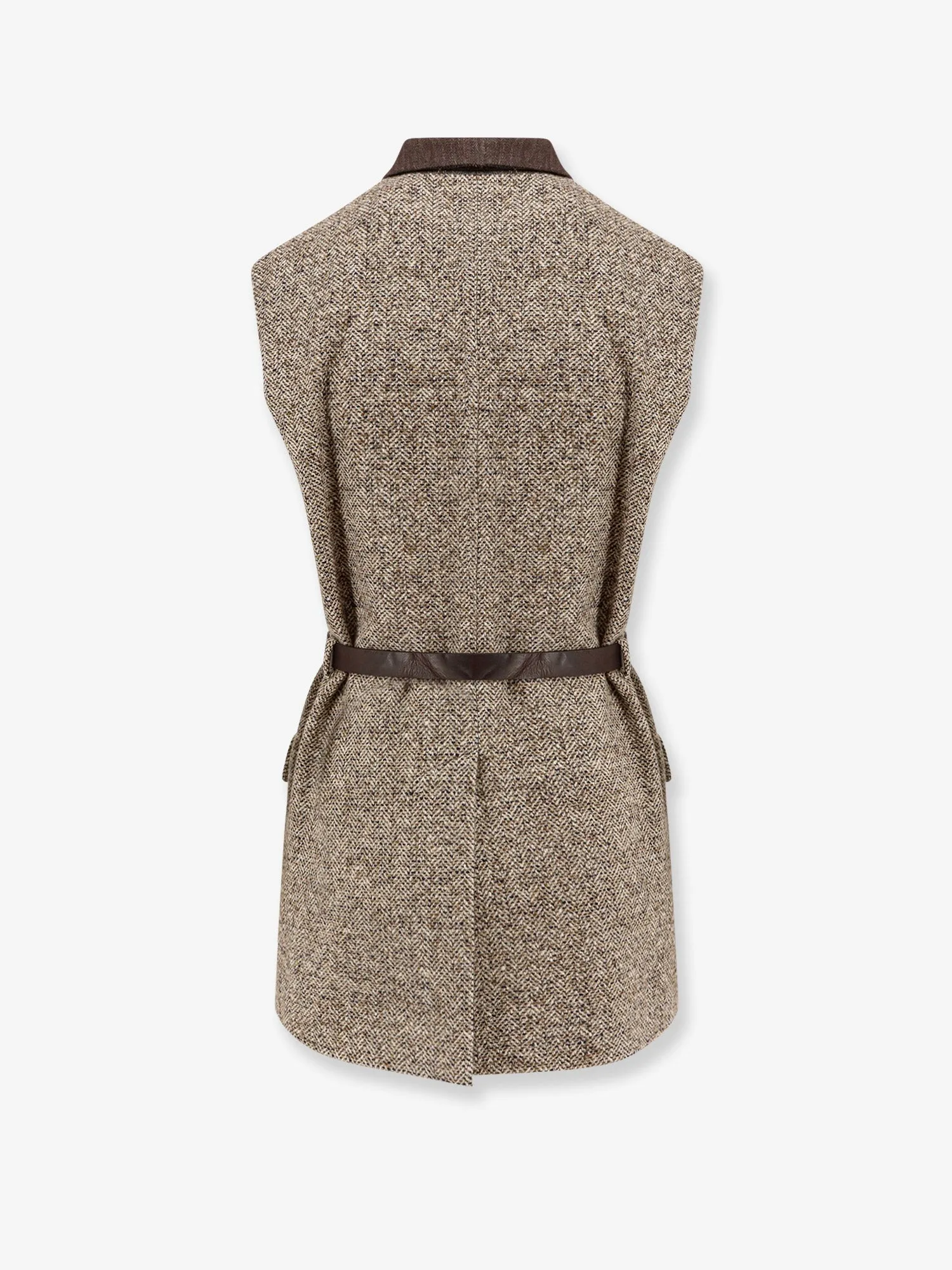 Wool blend vest with leather belt sold by Lord & Taylor product image thumbnail 2