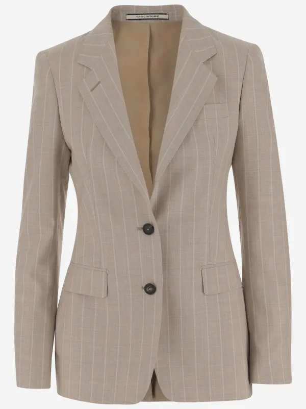 WOOL AND SILK SINGLE-BREASTED JACKET sold by Lord & Taylor