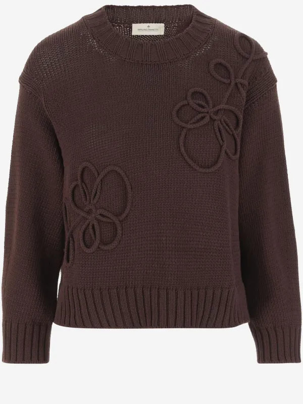 Cotton Blend Pullover with Embroidery made by Lord & Taylor