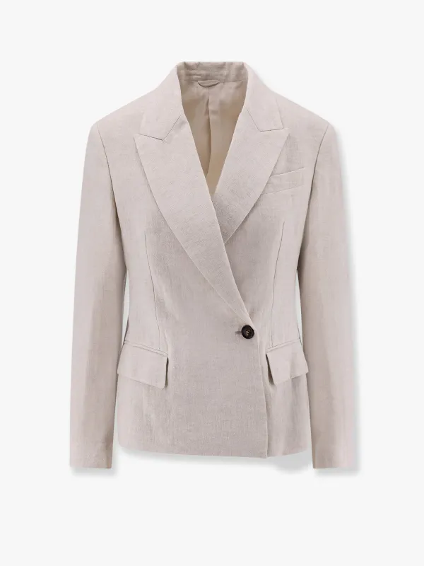 Double-breasted linen blazer sold by Lord & Taylor