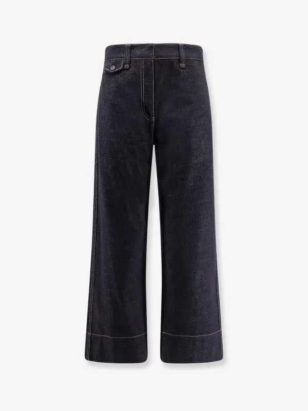 The sartorial square jeans with contrasting stitiching sold by Lord & Taylor