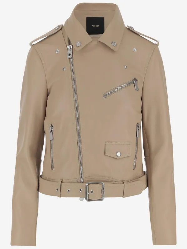 LEATHER BIKER JACKET sold by Lord & Taylor