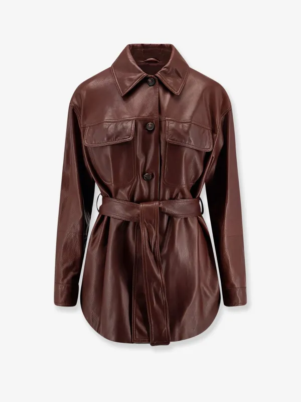 Leather Jacket with Belt sold by Lord & Taylor