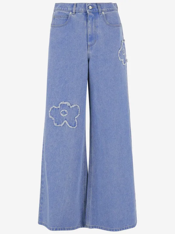 COTTON DENIM JEANS WITH APPLIQUÉS sold by Lord & Taylor