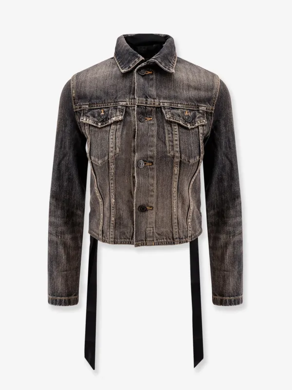 Denim Jacket with Satin Laces made by Balenciaga