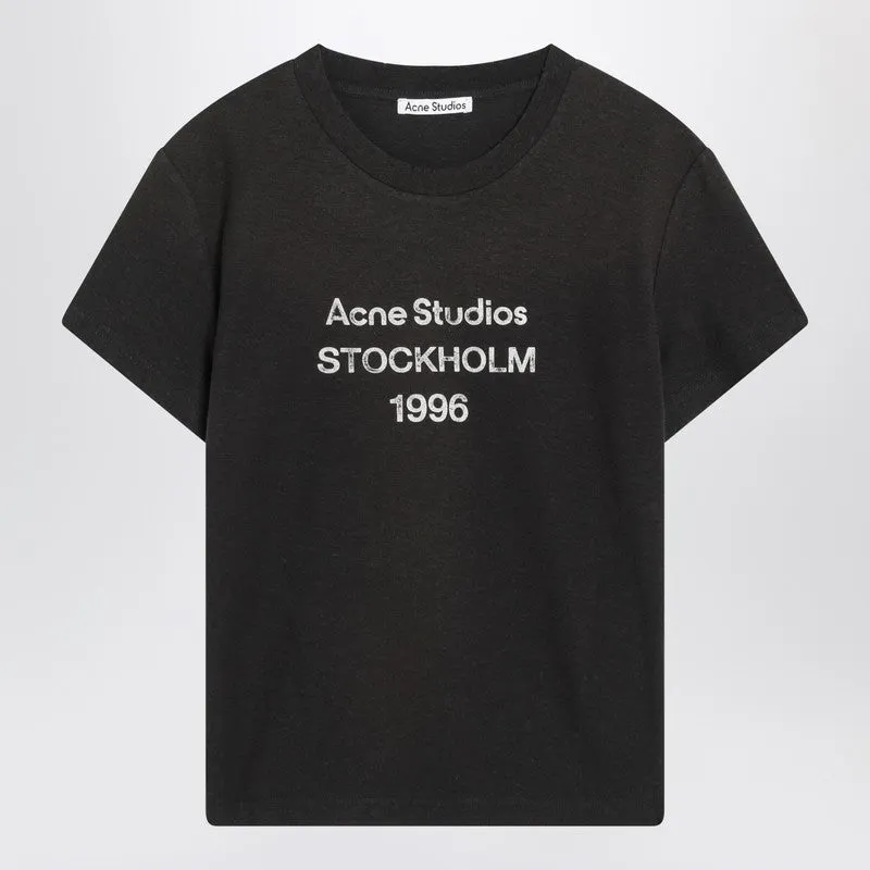 Faded black cotton T-shirt with logo sold by Lord & Taylor