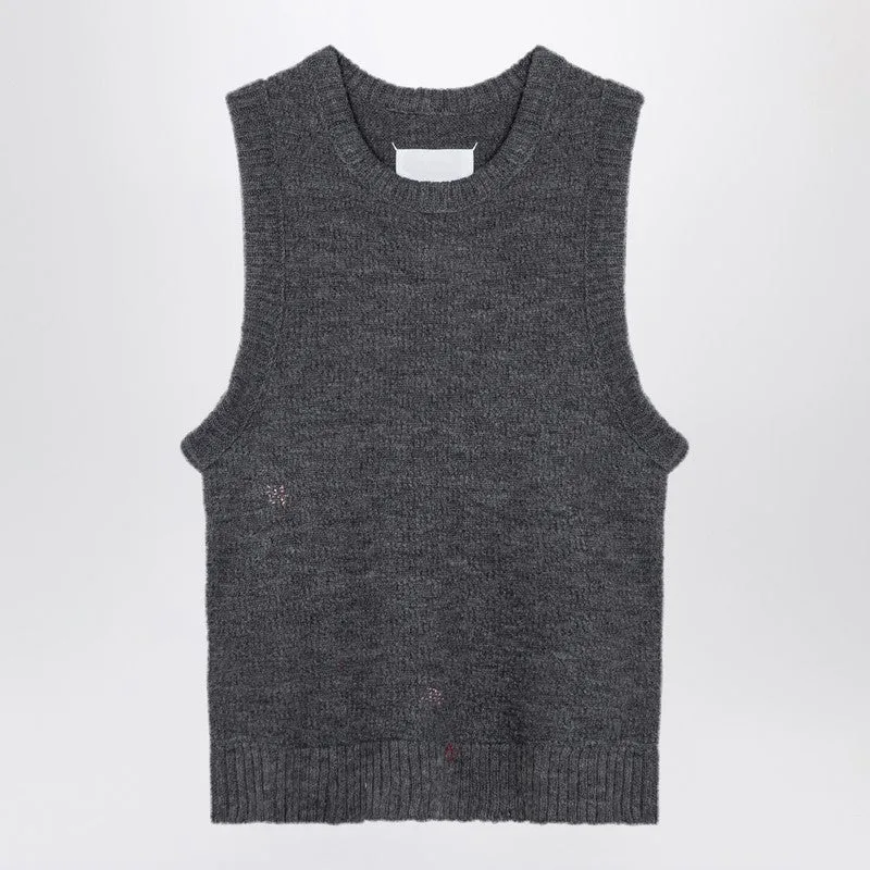 Grey knitted sleeveless top sold by Lord & Taylor