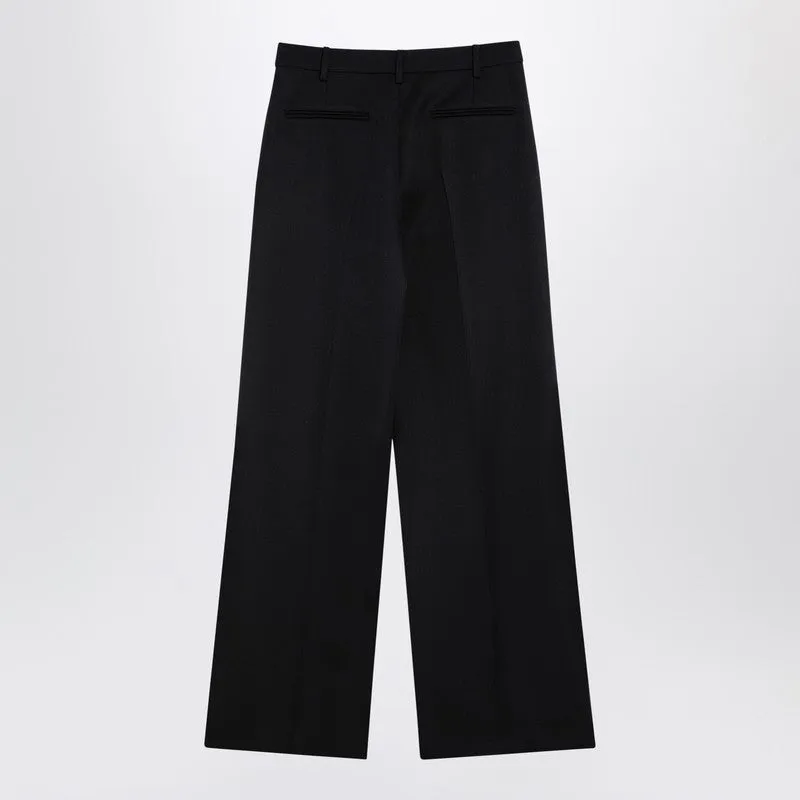 Black wool wide trousers sold by Lord & Taylor product image thumbnail 2