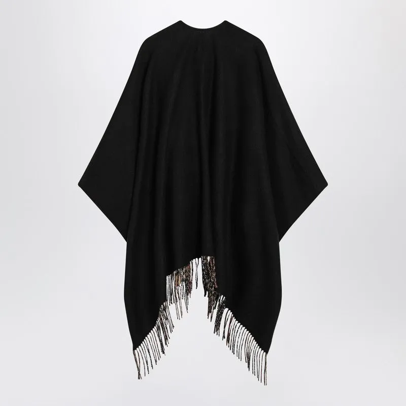 Black wool cape with Check pattern sold by Lord & Taylor product image thumbnail 2