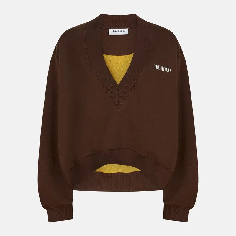 Brown cotton sweatshirt with logo sold by Lord & Taylor