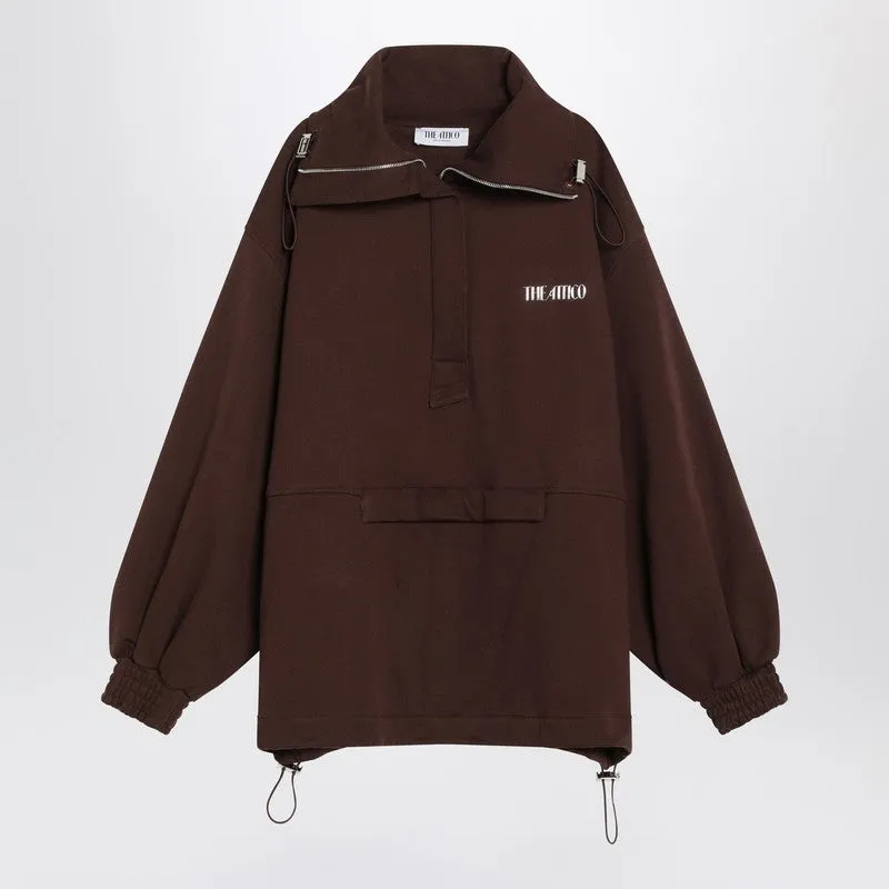 Brown cotton sweatshirt with logo made by The Attico