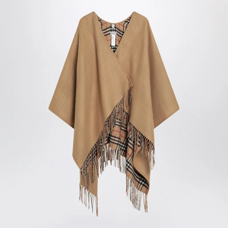 Beige wool cape with Check pattern sold by Lord & Taylor