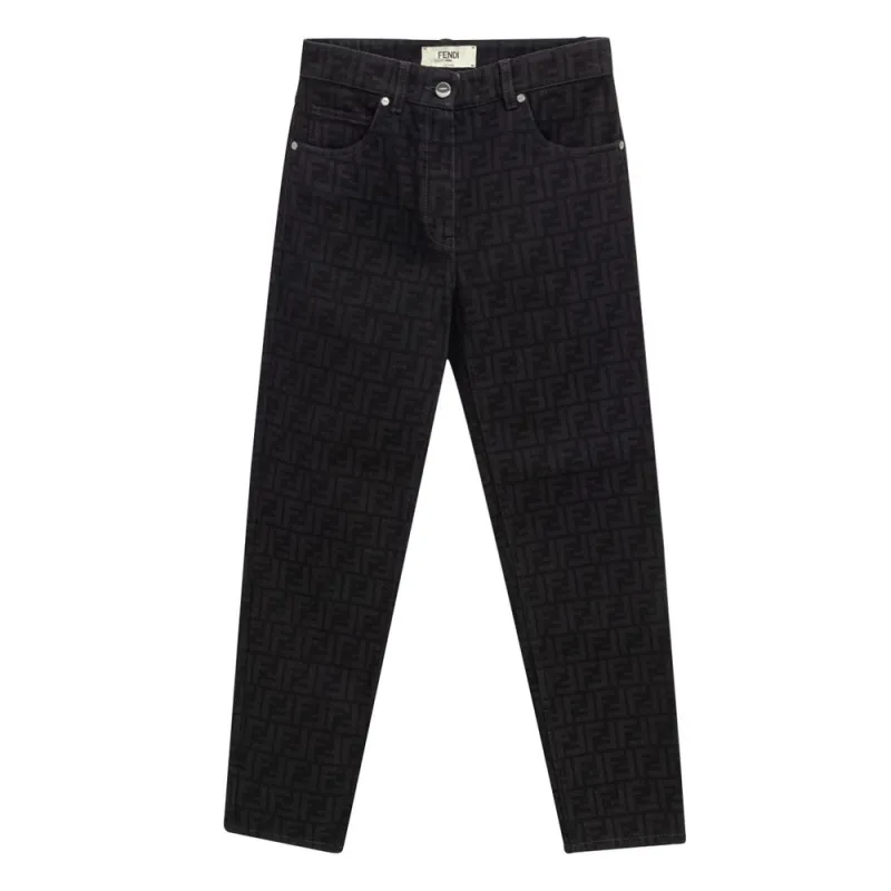 Black Cotton Jeans Denim made by Fendi